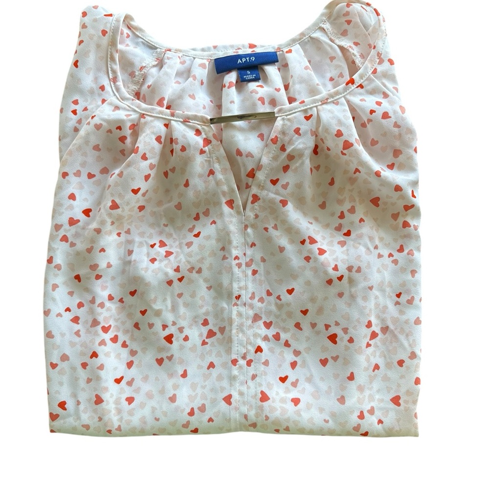 Apt. 9 Heart Print Flutter‎ Sleeve Top – Size Small - Picture 8 of 8